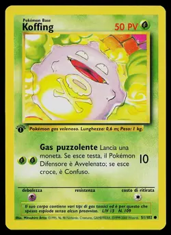 Pokemon Card - Koffing 1st Edition Italian Base Set 51/102 Common - Image 1