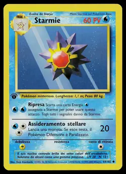 Pokemon Card - Starmie 1st Edition Italian Base Set 64/102 Common - Image 1