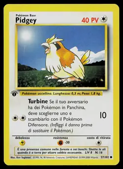 Pokemon Card - Pidgey 1st Edition Italian Base Set 57/102 - Image 1