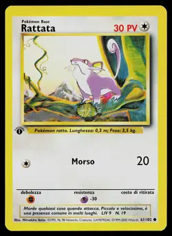 Pokemon Card - Rattata 1st Edition Italian Base Set 61/102 Common - Image 1
