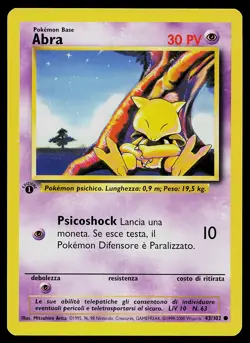 Pokemon Card - Abra 1st Edition Italian Base Set 43/102 Common - Image 1