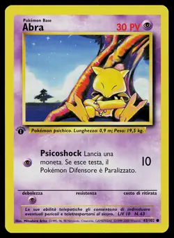 Pokemon Card - Abra 1st Edition Italian Base Set 43/102 Common - Image 1