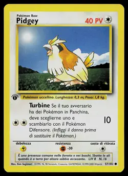 Pokemon Card - Pidgey 1st Edition Italian Base Set 57/102 Common - Image 1