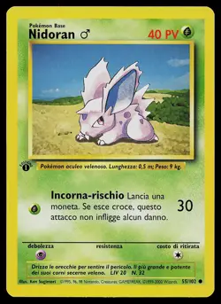 Pokemon Card - Nidoran M 1st Edition Italian Base Set 55/102 Common - Image 1