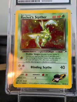 CGC 8.5 NM/MINT Rocket's Scyther 2000 Gym Heroes 13/132 Holo Pokemon Card psa - Image 2