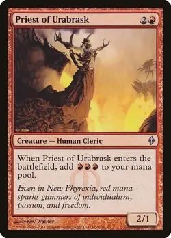 MTG Priest of Urabrask New Phyrexia U 90/175 (LIGHTLY PLAYED) - Image 1