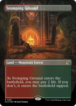 MtG Ravnica: Clue Edition Rare Stomping Ground #281 [Foil Borderless] - Image 1