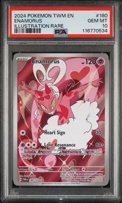 PSA 10 2024 POKEMON TWILIGHT MASQUERADE ILLUSTRATION RARE #180 ENAMORUS Full Art - Image 1