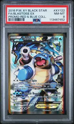 2016 POKEMON XY BLACK STAR PROMO BLASTOISE EX #XY122 HOLO PSA 8 NM #113467452 - Image 1