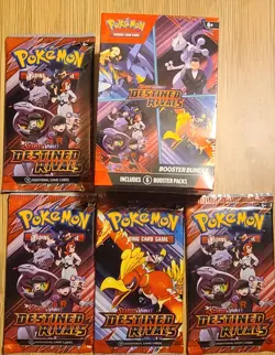 Pokemon TCG Scarlet & Violet Destined Rivals Booster Box And 4 Extra Packs - Image 1