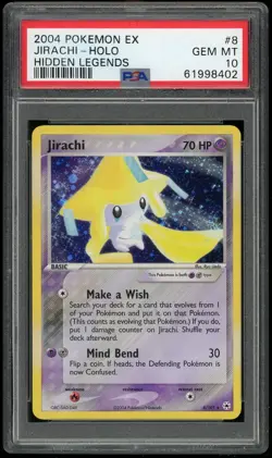 Pokemon TCG Jirachi Holo Rare EX Hidden Legends 8/101 2004 PSA 10 Gem Mint - Image 1