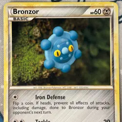 Bronzor 58/102 Non Holo HGSS Triumphant Set Pokemon Card 2010 LP - Image 2