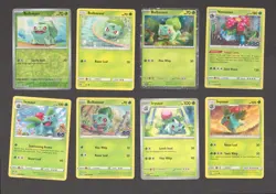 Bulbasaur Venusaur Pokemon Card Collection Set of 8 English Cards Grass w/ Holos - Image 1