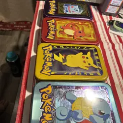 Pokemon Pikachu's Vacation Lot Topps Movie Card tins. tins only - Image 1