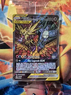 Sealed Moltres&Zapdos&Articuno GX Full Art Pokemon Card, Black Star Promo, SM210 - Image 1