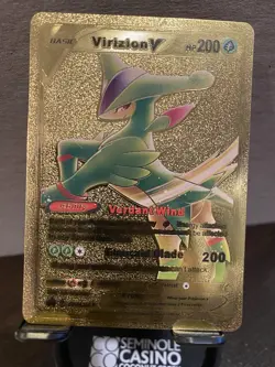 Virizion Foil Metal Pokemon Pokemon Fan Art Collectible Card Trading - Image 1