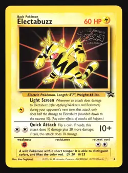 Pokemon Electabuzz 2 WB Stamped The First Movie Black Star Promo LP - Image 1