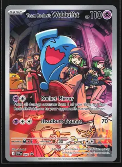 Pokemon Team Rocket's Wobbuffet SVP 203 Destined Rivals Black Star Promo NM - Image 1