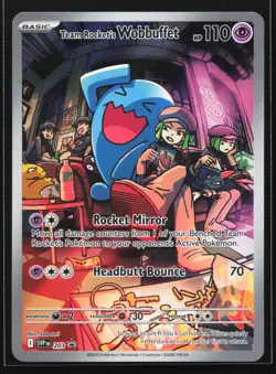 Pokemon Team Rocket's Wobbuffet SVP 203 Destined Rivals Black Star Promo NM - Image 1