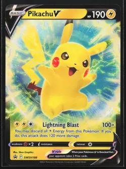 Pokemon Pikachu V SWSH198 Sword & Shield Holo Black Star Promo NM - Image 1