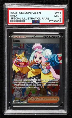 Iono Special Illustration Rare Pokemon SV02: Paldea Evolved PSA 9 MINT 0s8s - Image 1