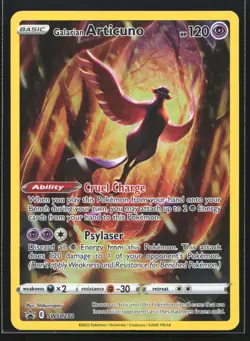 Pokemon Galarian Articuno SWSH282 Crown Zenith Full Art Holo Black Star Promo NM - Image 1