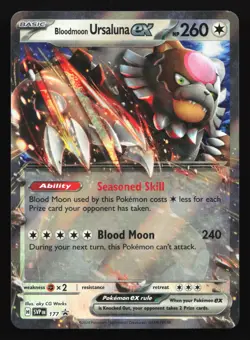 Pokemon Bloodmoon Ursaluna ex SVP 177 Scarlet & Violet Holo Black Star Promo LP - Image 1