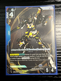 NM Gundam Card Game Newtype Rising Unicorn Gundam 02 Banshee (Destroy Mode) LR+ - Image 1