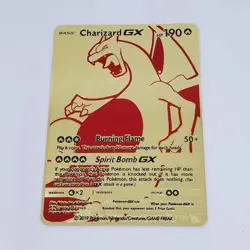 Metal Golden Charizard GX Full Art Trading Card Collectable/ Gift - Image 1