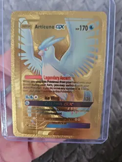 Articuno GX Gold Foil Fan Art Vinyl Textured Collector Pokemon Card - Image 1
