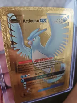 Articuno GX Gold Foil Fan Art Vinyl Textured Collector Pokemon Card - Image 4
