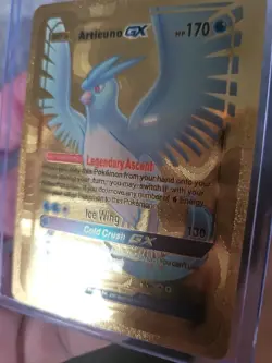 Articuno GX Gold Foil Fan Art Vinyl Textured Collector Pokemon Card - Image 5