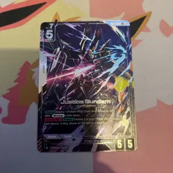 GUNDAM TCG CARD GAME JUSTICE GUNDAM - GD01-066 LR+ FOIL ENGLISH NEWTYPE RISING - Image 1