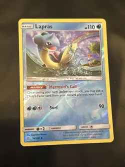 Lapras 36/236 - Reverse Holo Unified Minds Sun & Moon Pokemon TCG LP+ - Image 1