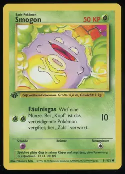 KOFFING (German) Pokemon Base Set - 1st Edition 51/102 - NM - Image 1