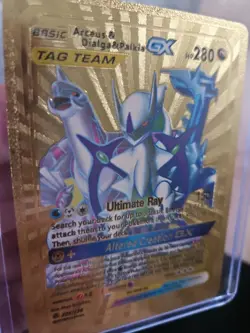 Arceus & Dialga & Palkia Gold Foil Fan Art Vinyl Textured Collector Pokemon - Image 4