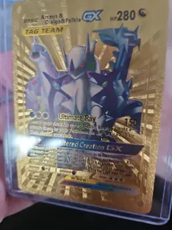 Arceus & Dialga & Palkia Gold Foil Fan Art Vinyl Textured Collector Pokemon - Image 5