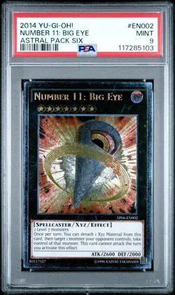 Yugioh - Number 11: Big Eye AP06-EN002 Ultimate Rare PSA 9 MINT - Image 1