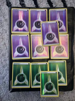 2011 Unnumbered Reverse Holo Energy Pokemon Card Lot - 11 (Psychic & Grass) - Image 1
