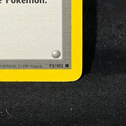 Pokemon Trainer Card Gust Off Wind Base Set Shadowless 93/102 - Image 5