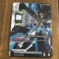 GUNDAM TCG CARD GAME GUNDAM AERIAL REBUILD GD01-067 LR HOLO FOIL ENGLISH NEWTYPE - Image 1