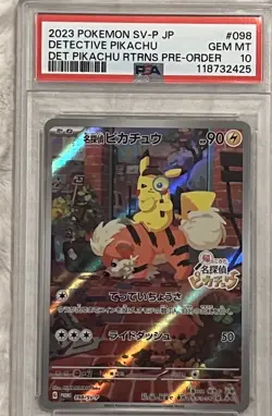 PSA 10 Detective Pikachu 098/SV-P Returns - Pokemon Card Japanese 2023 - Image 1