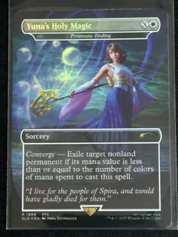 MTG Final Fantasy Secret Lair Yuna's Holy Magic Prismatic Ending Foil SP - Image 1