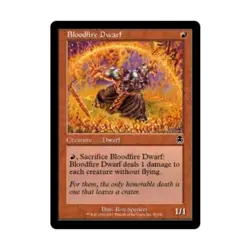 WOTC MtG Apocalypse Bloodfire Dwarf (C) (Foil) EX - Image 1