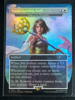 MTG Final Fantasy Secret Lair Yuna's Sending Staff of the Storyteller Foil SP 4 - Image 1