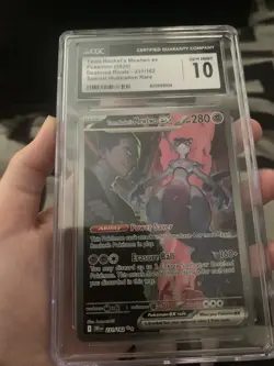 CGC 10 Gem Mint Team Rocket's Mewtwo EX 231/182 Pokemon Destined Rivals SIR - Image 1