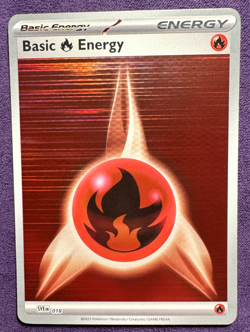 Pokemon BASIC FIRE ENERGY SVE 018 - Black Bolt/White Flare - Rev Holo - Image 1