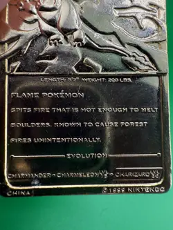 Charizard #06 23k Gold Plated Card Burger King Promo Pokemon Nintendo 1999 - Image 4