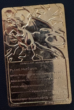 Charizard #06 23k Gold Plated Card Burger King Promo Pokemon Nintendo 1999 - Image 2