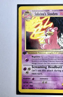 1st Edition Sabrina's Slowbro - Gym Heroes - #60/132 - Vintage Pokemon Card 2000 - Image 3